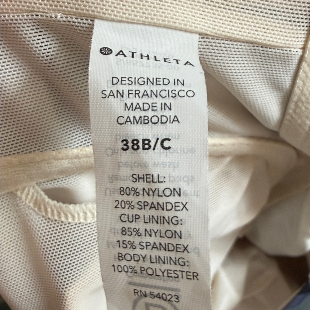 Athleta Tankini Maldives Floral Top High-Neck Multicolor Bra Cup 38 B/C - Picture 7 of 9